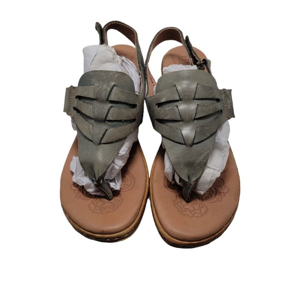 Born Gray Sandals with Unique Strap Design - Picture 1 of 13